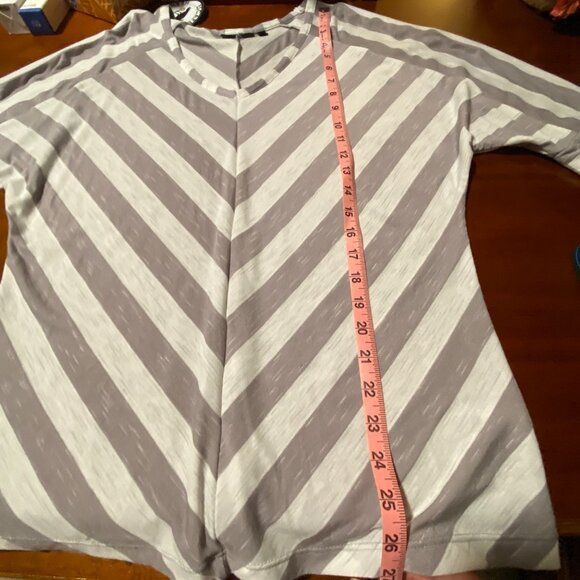 Apt 9 Grey and White Striped Blouse - Picture 7 of 9